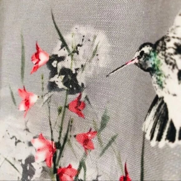 Talbots Women’s Linen Blend Pencil Skirt Hummingbird Floral Print 14 - Picture 4 of 5